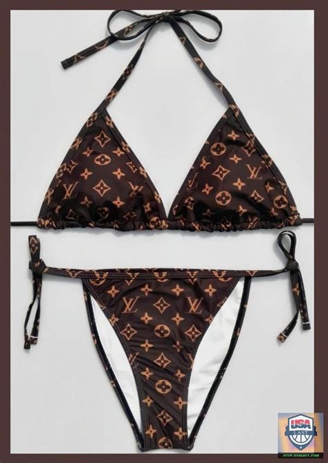 brown louis vuitton design bikini orange strings|High.